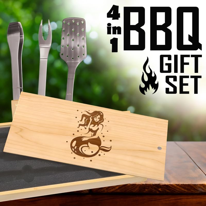 Set de herramientas para parrilla con grabado marinera miniatura 6