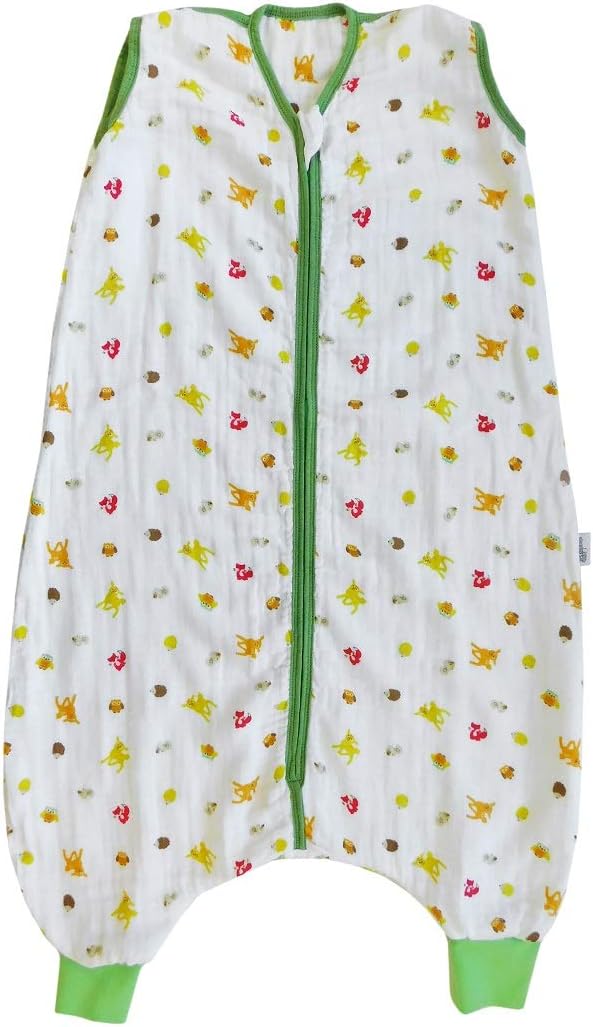 Slumbersac Muslin Sleeping Bag with Feet Approx. 0.5 Tog - Forest Friends- 12-18 Months/80cm
