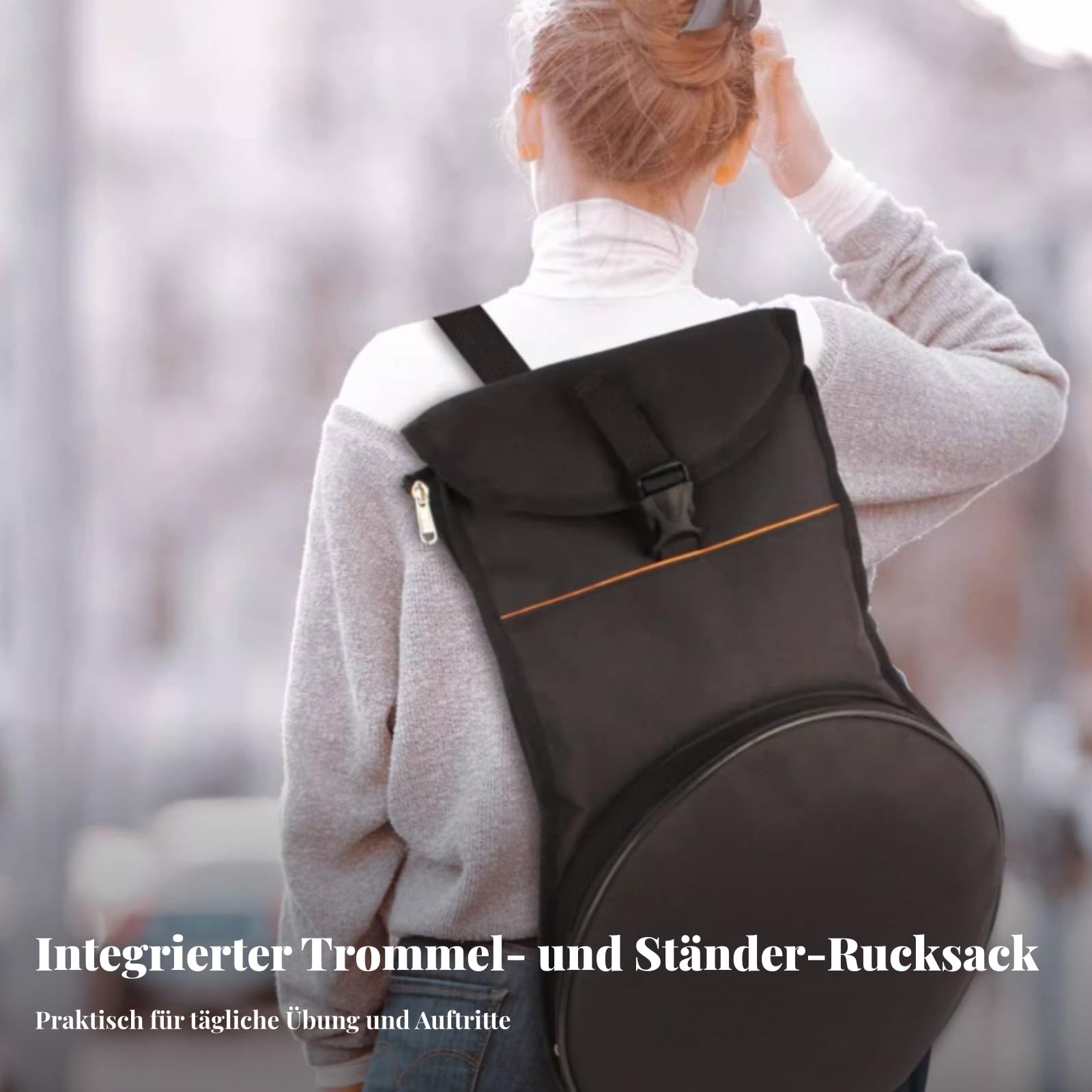 Schlagzeugrucksack verstellbare Schultergurte Trommelrucksack strukturiert Instrumententasche
