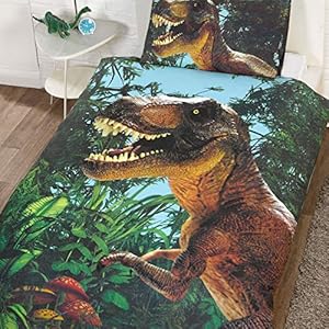 Jurassic T-Rex Eenpersoons dekbedovertrek en kussensloop set