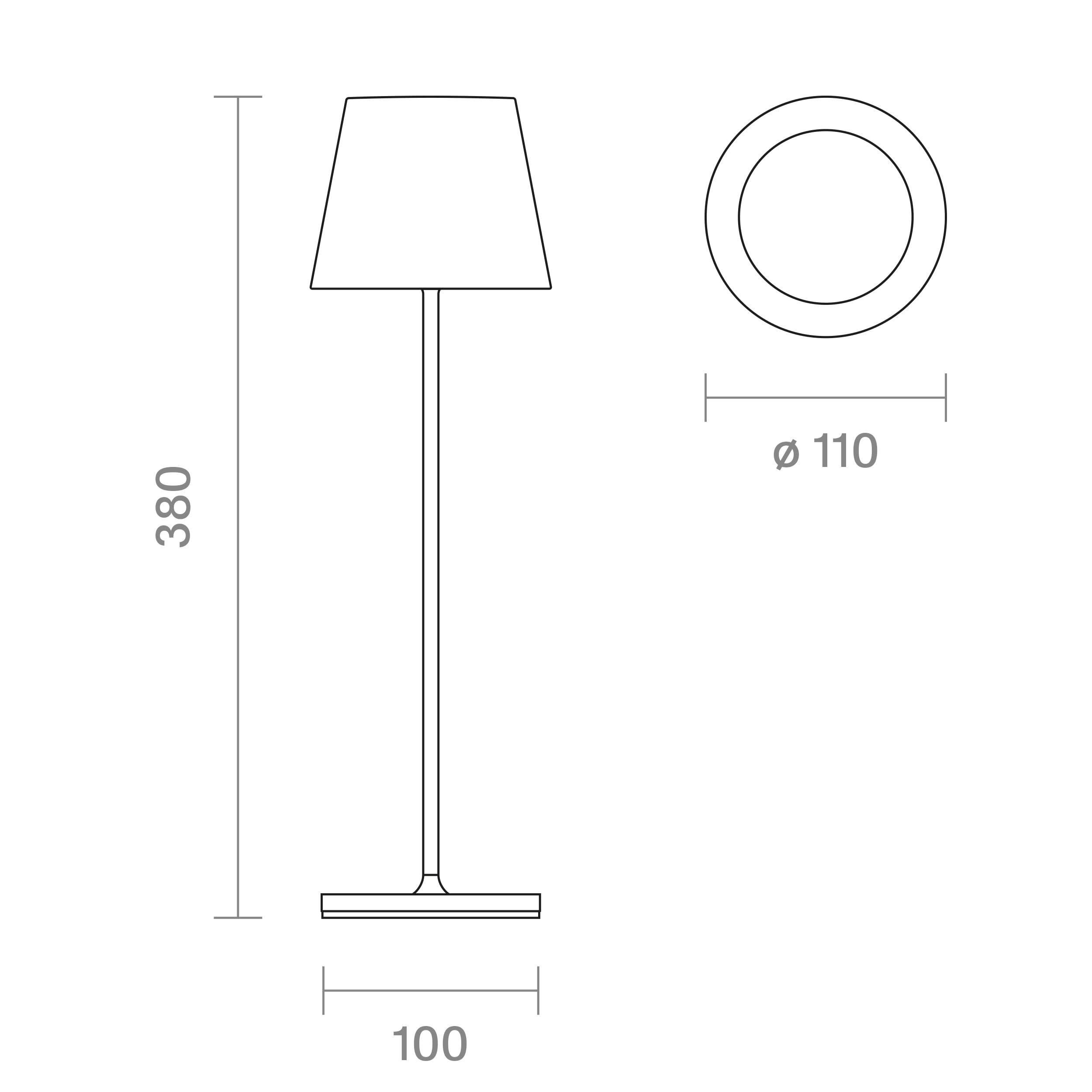 SIGOR 2 Stück Nuindie 2.0 - Dimmbare LED Akku-Tischlampe Indoor & Outdoor, IP54 spritzwassergeschützt, Höhe 38 cm, aufladbar mit USB-C, 12 h Leuchtdauer, schneeweiß