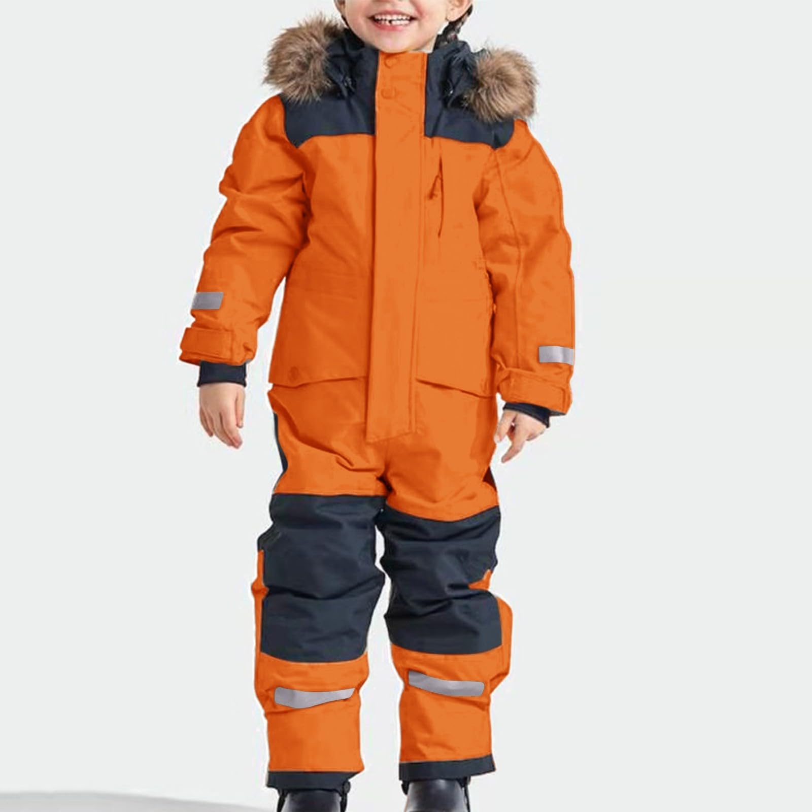 Generisch Traje de nieve para niños y niños, traje de esquí térmico, mono de invierno, cálido, mono de nieve, resistente al viento, traje de invierno con barro extraíble, traje de softshell para