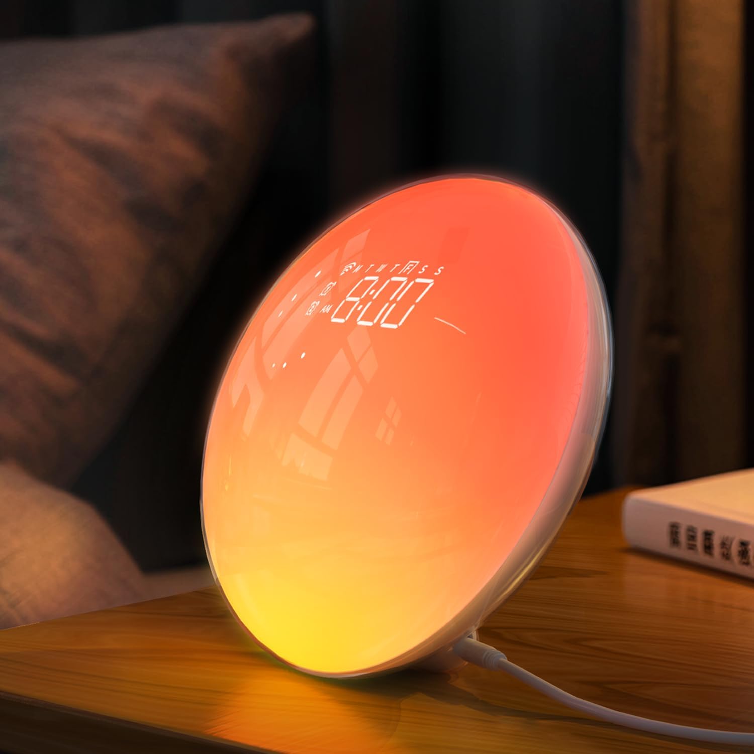 Dekala Smart Sunrise Alarm Clock with App Control& Bluetooth Speaker, Wake up Light Sunlight Sunset Lamp, White Noise Sound Machine, Night Light for Bedrooms, Alarms for Heavy Sleepers Kids & Adults