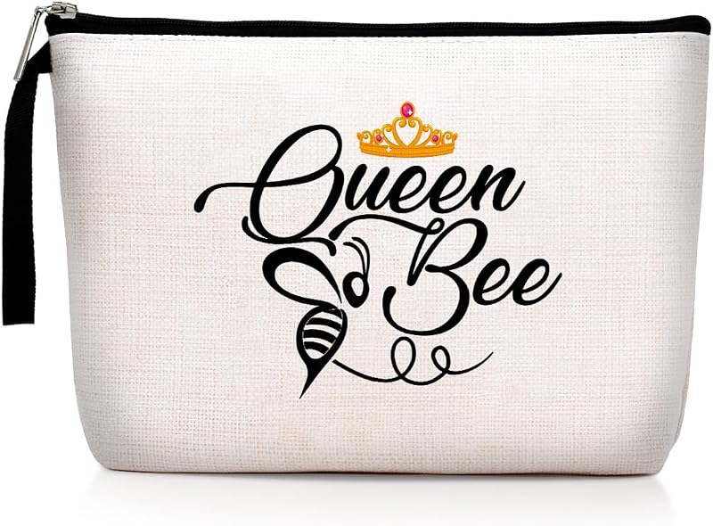 Necessaire Hanamiya Na Queen Bee com zíper, estampa de abelha, Multicolor-Queen Bee15, 1 unidade