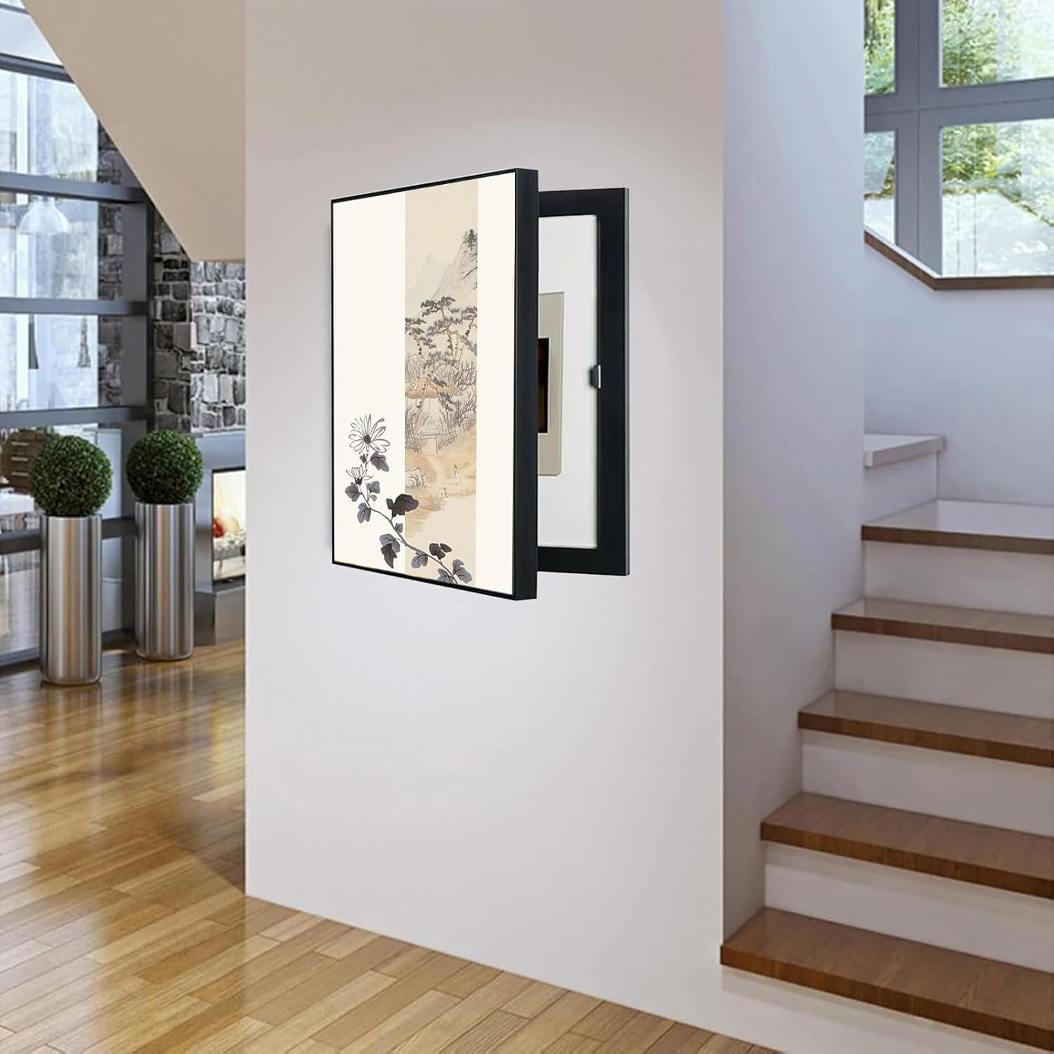 Cuadro para Tapar Cuadro Electrico Tapar Cuadros EléCtricos Cubre Contadores De Luz Tapa Cuadro Electrico Vertical Decorative Utility Panel Cover B 50x60cm