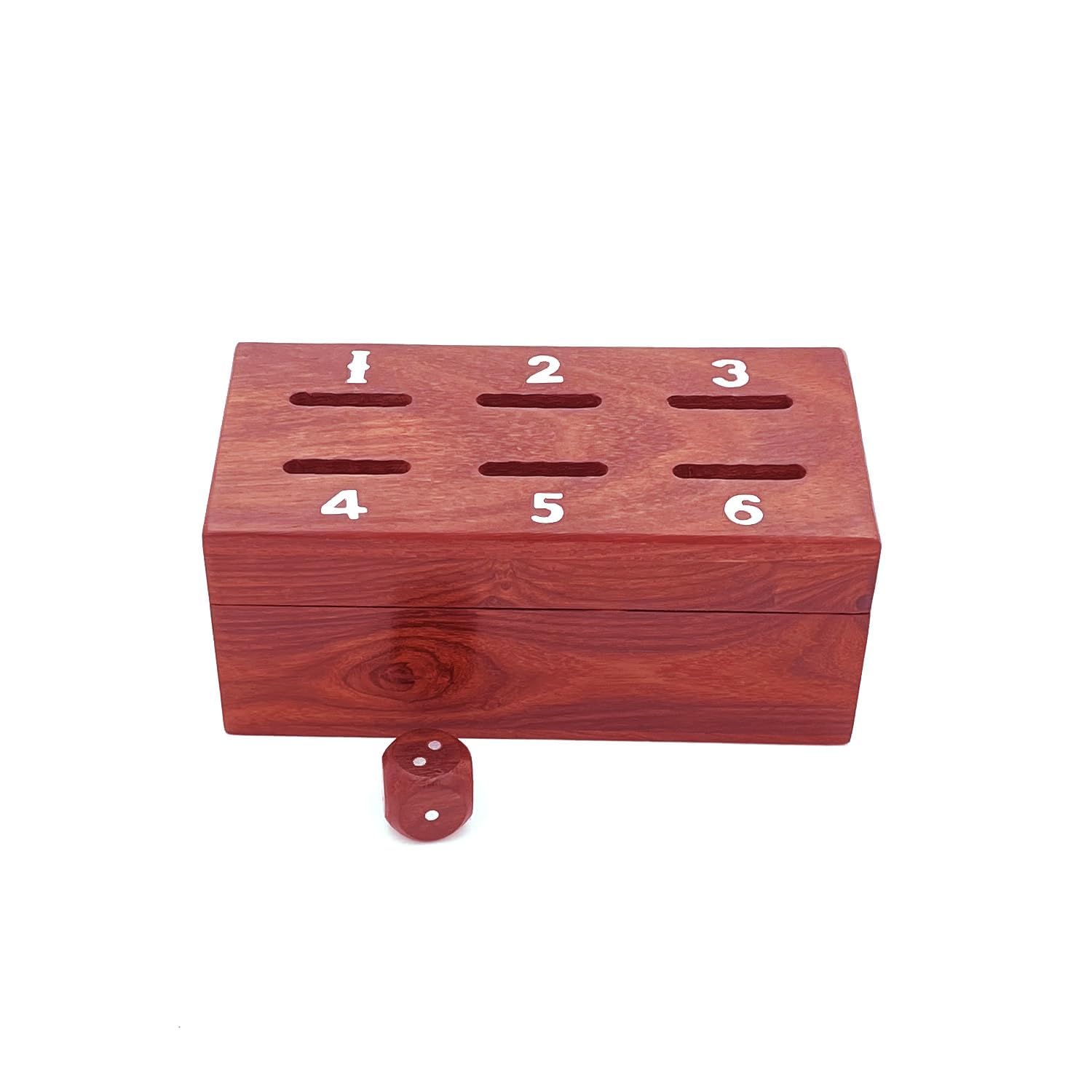Wooden Dice Coin Game - Includes 1 Dice and 1 Small Wooden Box - Natural Wood - Useful for Board Games, Family Fun, and Night Essentials 2