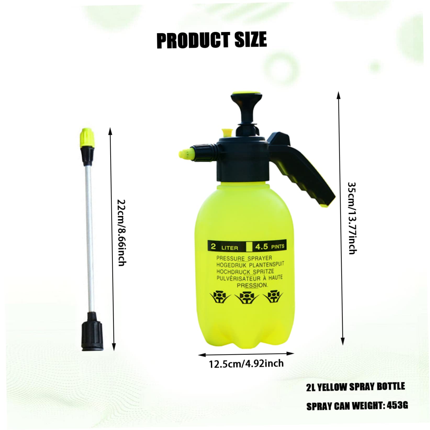Botellas pulverizadoras de 2 litros, con bomba de jardinería, pulverizadores portátiles de jardín con boquilla ajustable, botella de agua a presión para plantas, pulverizadores
