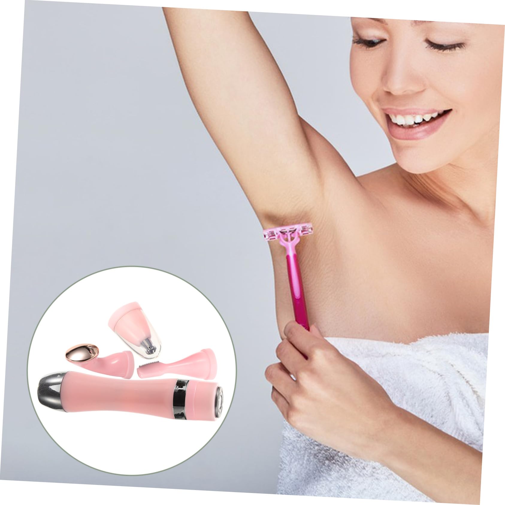 Rasoio Elettrico per Donna Epilatore per Viso e Corpo con Testine di Rasatura Rimuove Peli Superflui e Calli Strumenti di Bellezza senza Fili