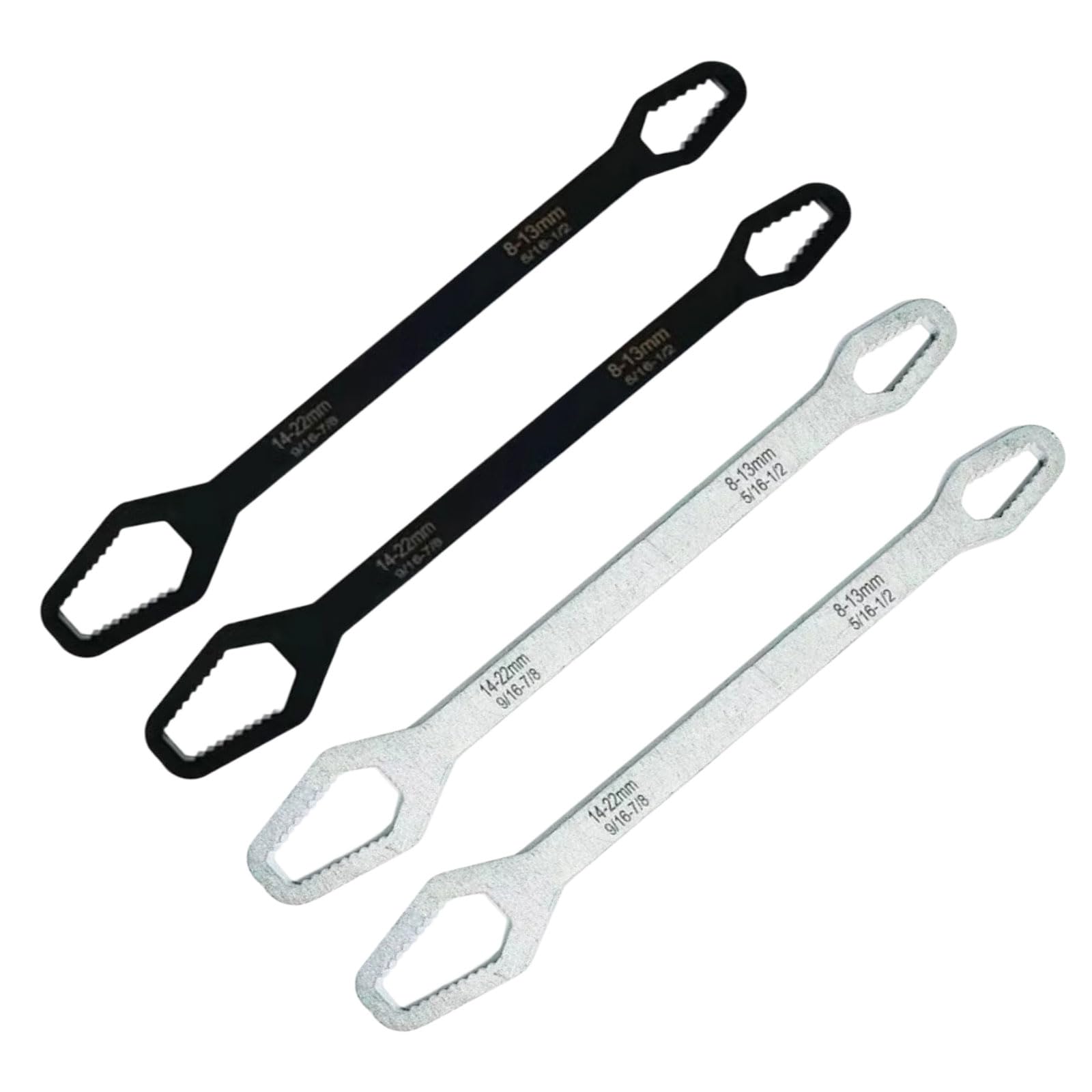 Tsophreniq 8Mm Thick Professional Grades Adjustable Wrenches Set 4Pieces 8-22Mm Electroplated Fstrong Or Various Tasks Professional Technician Equipment