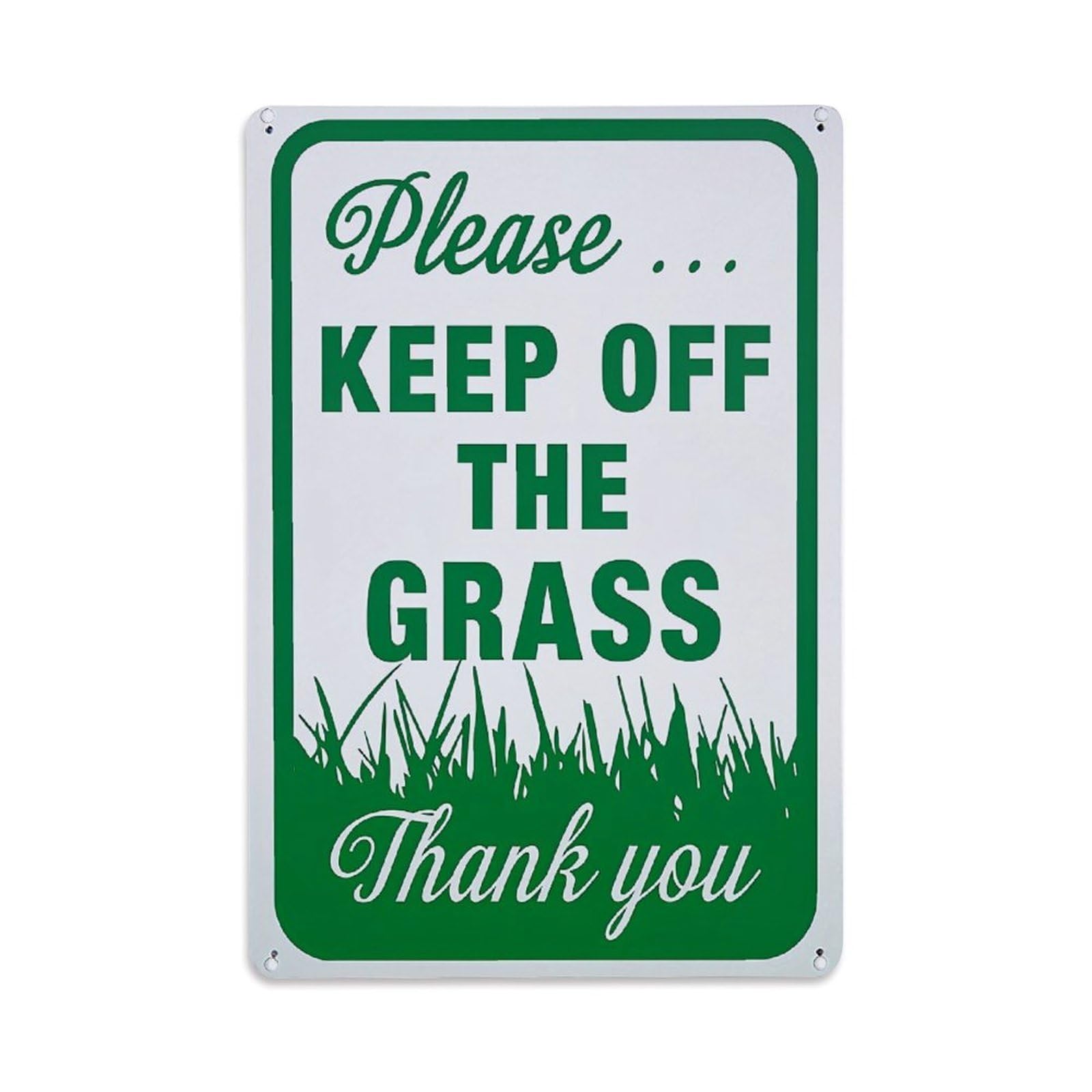 Jdfenggu Vintage Please Keep Off The Grass Thank You Retro Metal Tin Sign, Decor Art Poster For Bar, Home, Man Cave, Kitchen, Laundry Room Gift 8X12inch