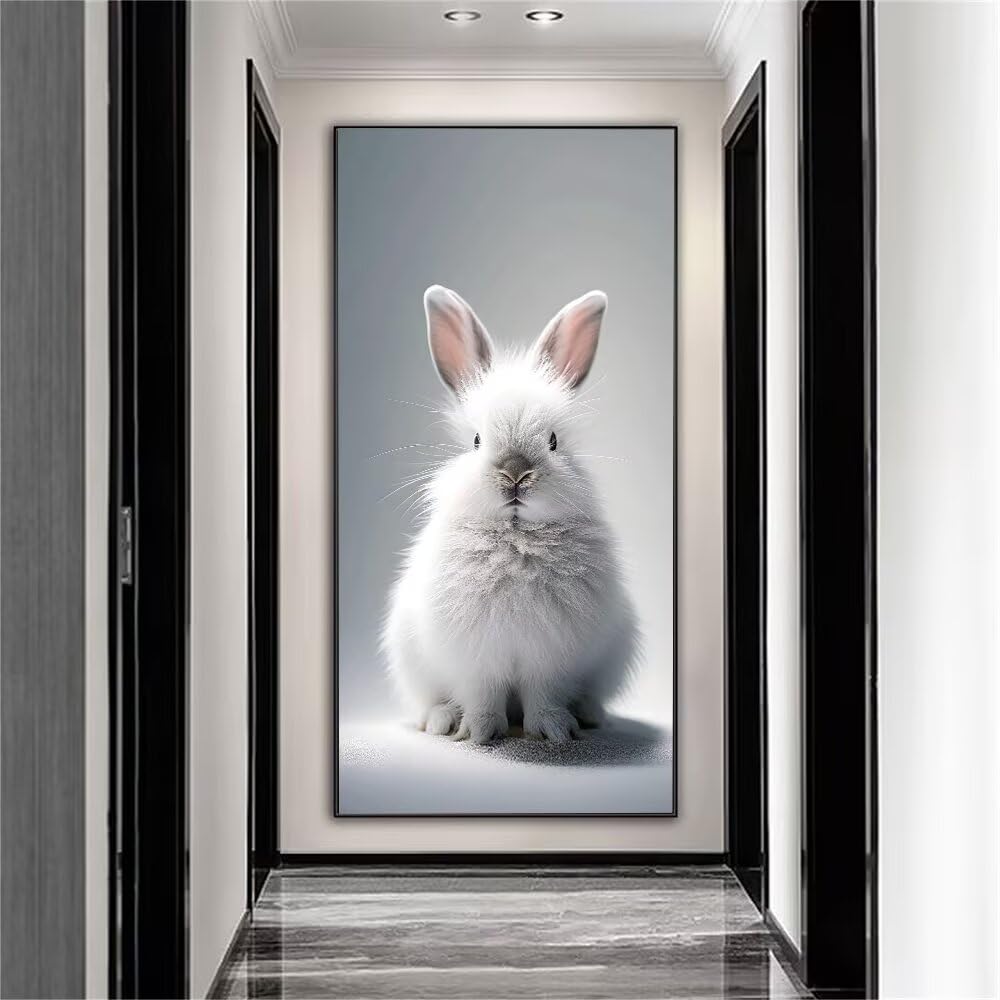 Peinture Numero Adulte Lapin animal Peinture par Numero Adulte, DIY Peinture à l'huile par Numéros, Kits de Peinture Numéro Loisir Creatif Enfant Ldéal Comme Cadeau, Décoration Maison 60x120cm s-571