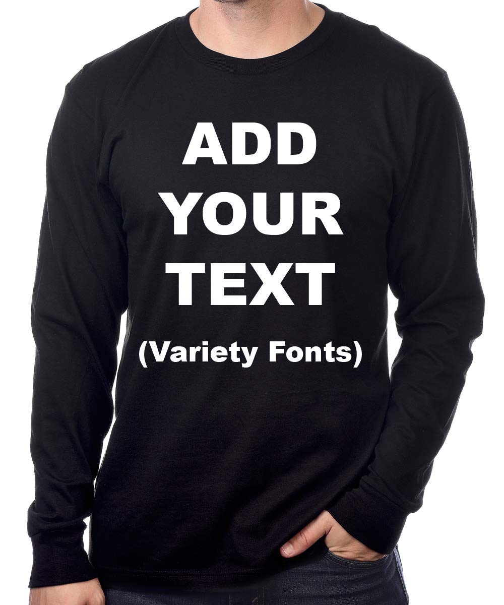 Custom Long Sleeve Premium T Shirts Add Your Own Text for Men & Women Unisex Cotton