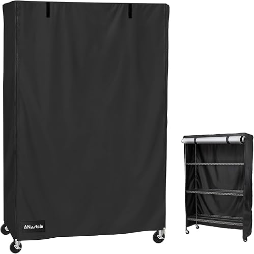 ANartcle Cubiertas de estante para estantes de alambre, 600D impermeable y a prueba de polvo, se adapta a 5 niveles ajustable resistente unidad de