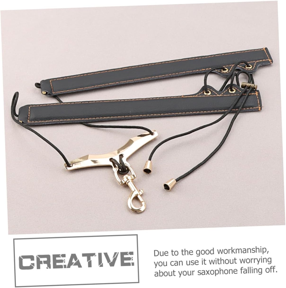 Adjustable Gold Thread Padded Saxophone Shoulder Strap for Alto Tenor Soprano Sax Players Universal Sax Harness Music Instrument Accessories