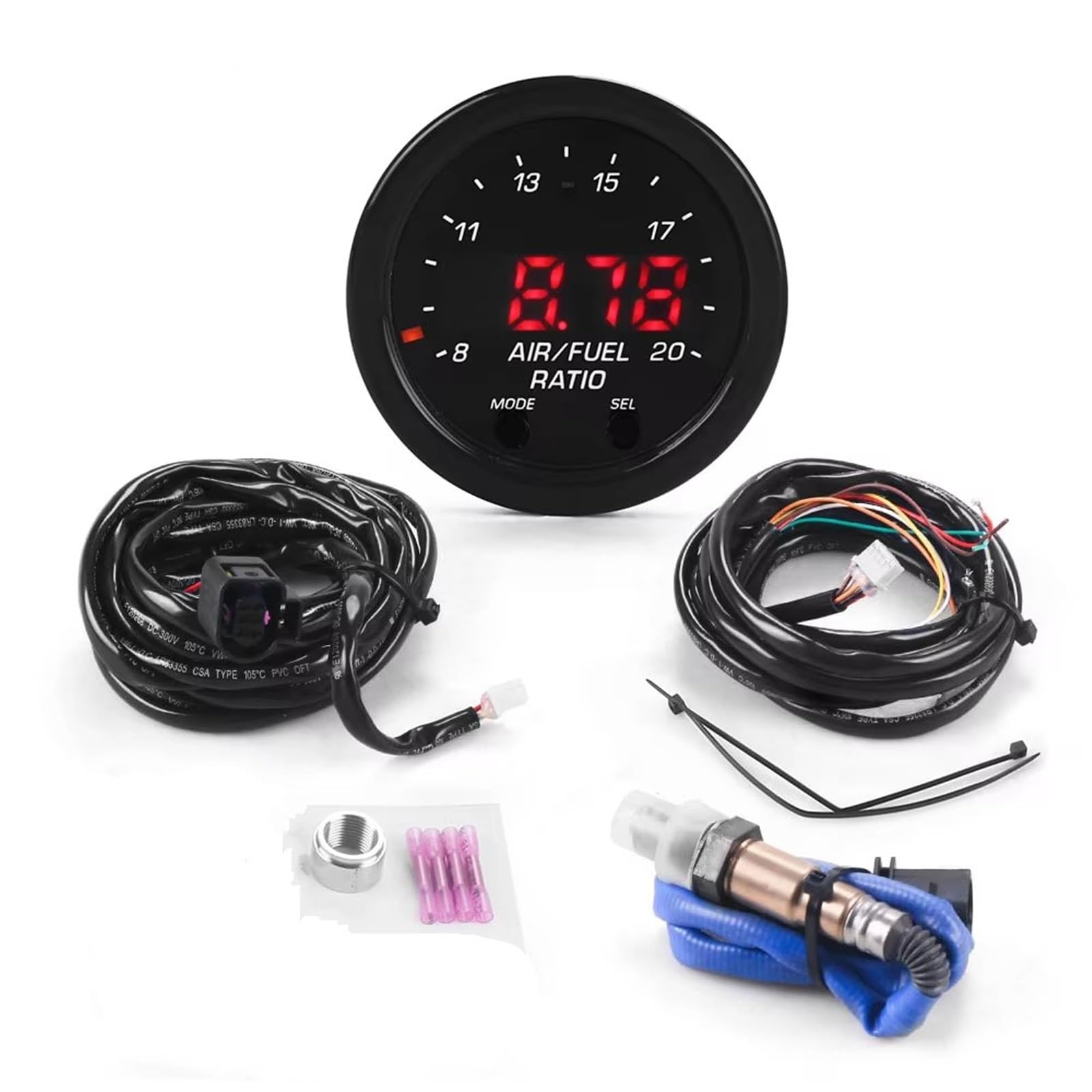 Lamdasonde Sauerstoffsensor AFR-Sensor-Controller-Messgerät 30-0300 X-Serie Breitband-O2-Luft-Kraftstoff-Verhältnis-Messgerät-Kit LSU 4.9 0258017025 Sauerstoffsensoren