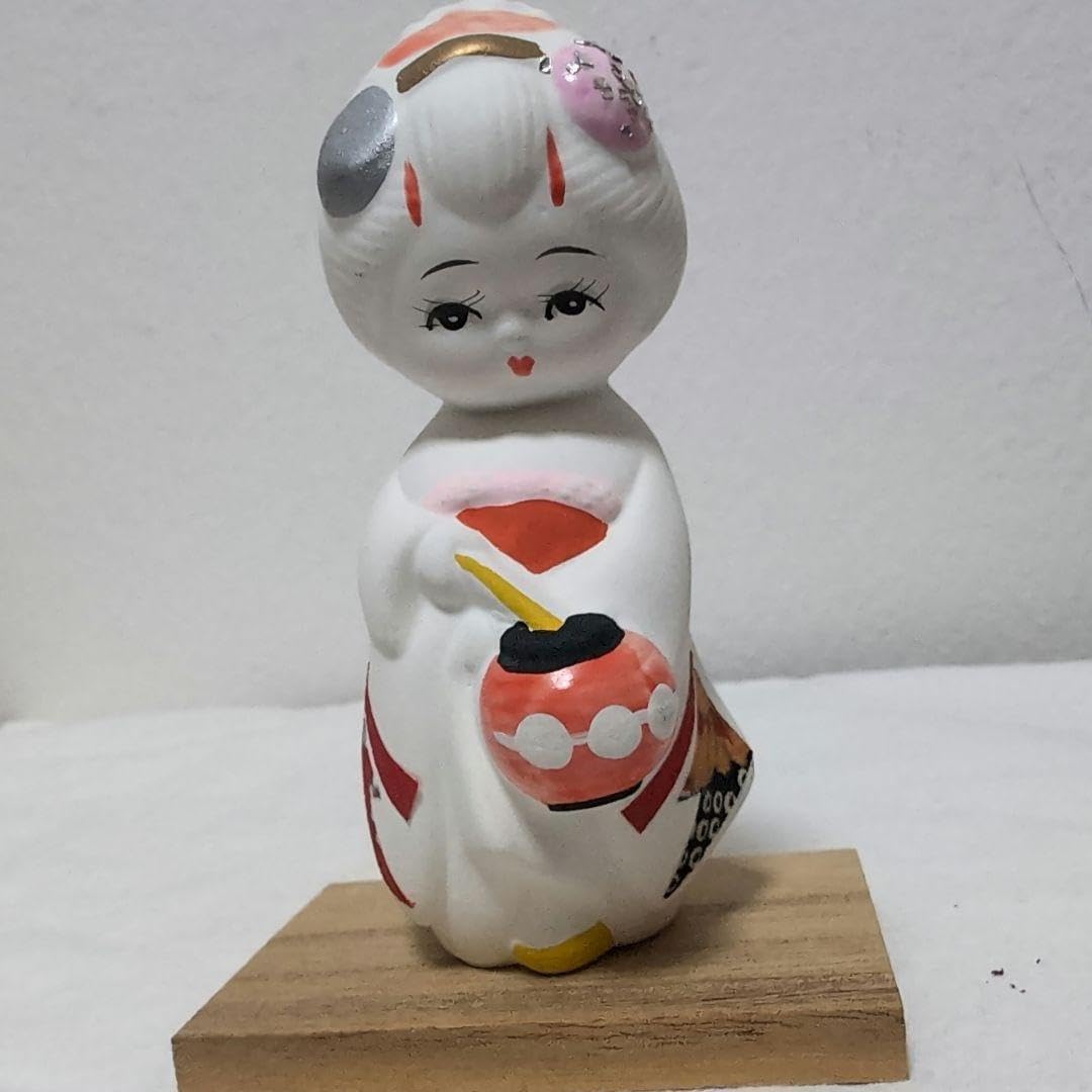 Hakata Doll Gion Japanese Doll Red Chochin Figurine
