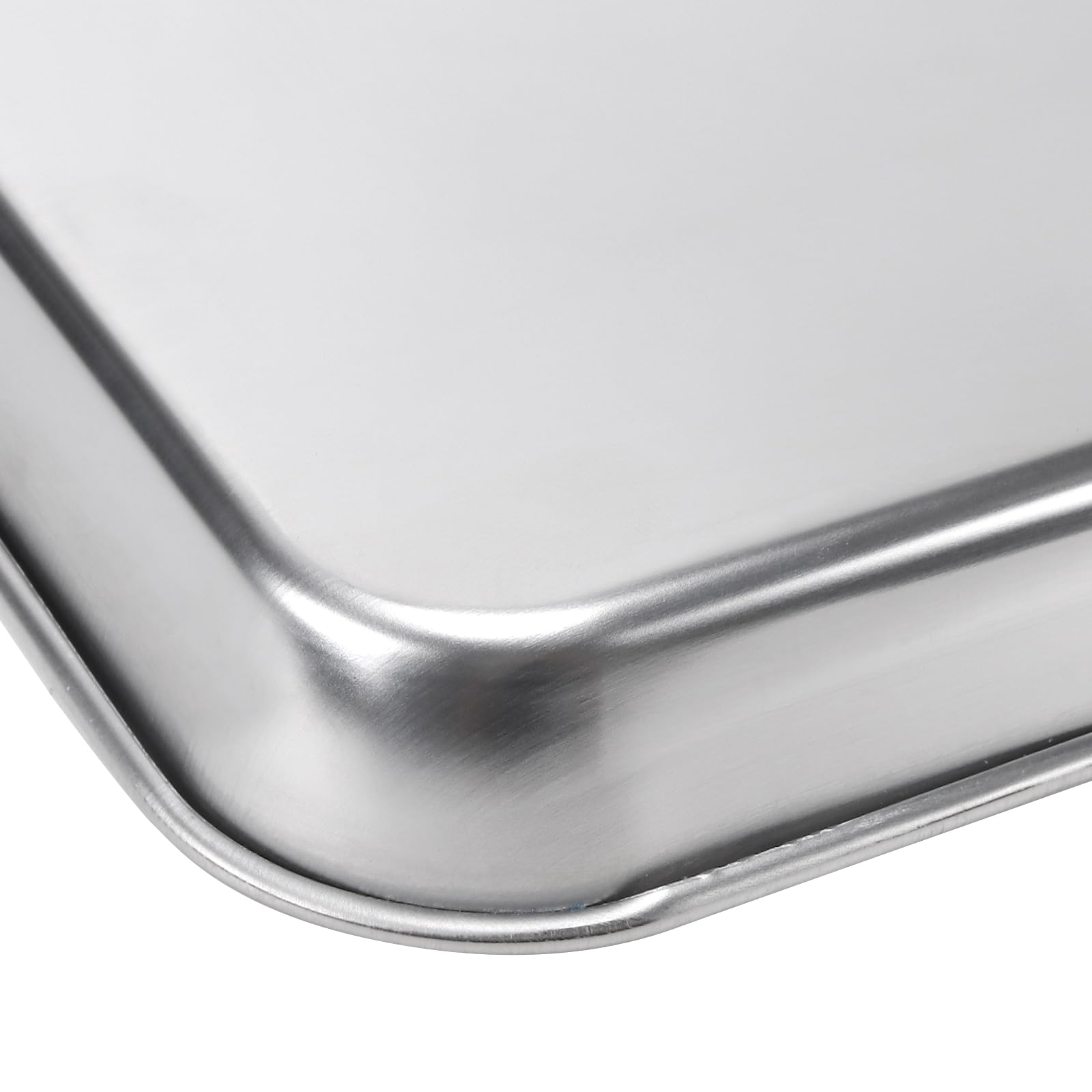 Teglia da Forno Rettangolare in Acciaio Inox con Griglia di Raffreddamento, Set 4 Pezzi (2 Teglie e 2 Griglie), 40,5 x 30,5 x 2,5 cm, Lavabile in Lavastoviglie