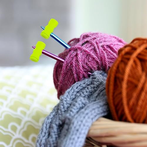 Miniatura 10 de Paquete de 10 tapones de aguja de tejer de rana colorida, protectores de puntos, protectores de punta de aguja de silicona, accesorios y suministros