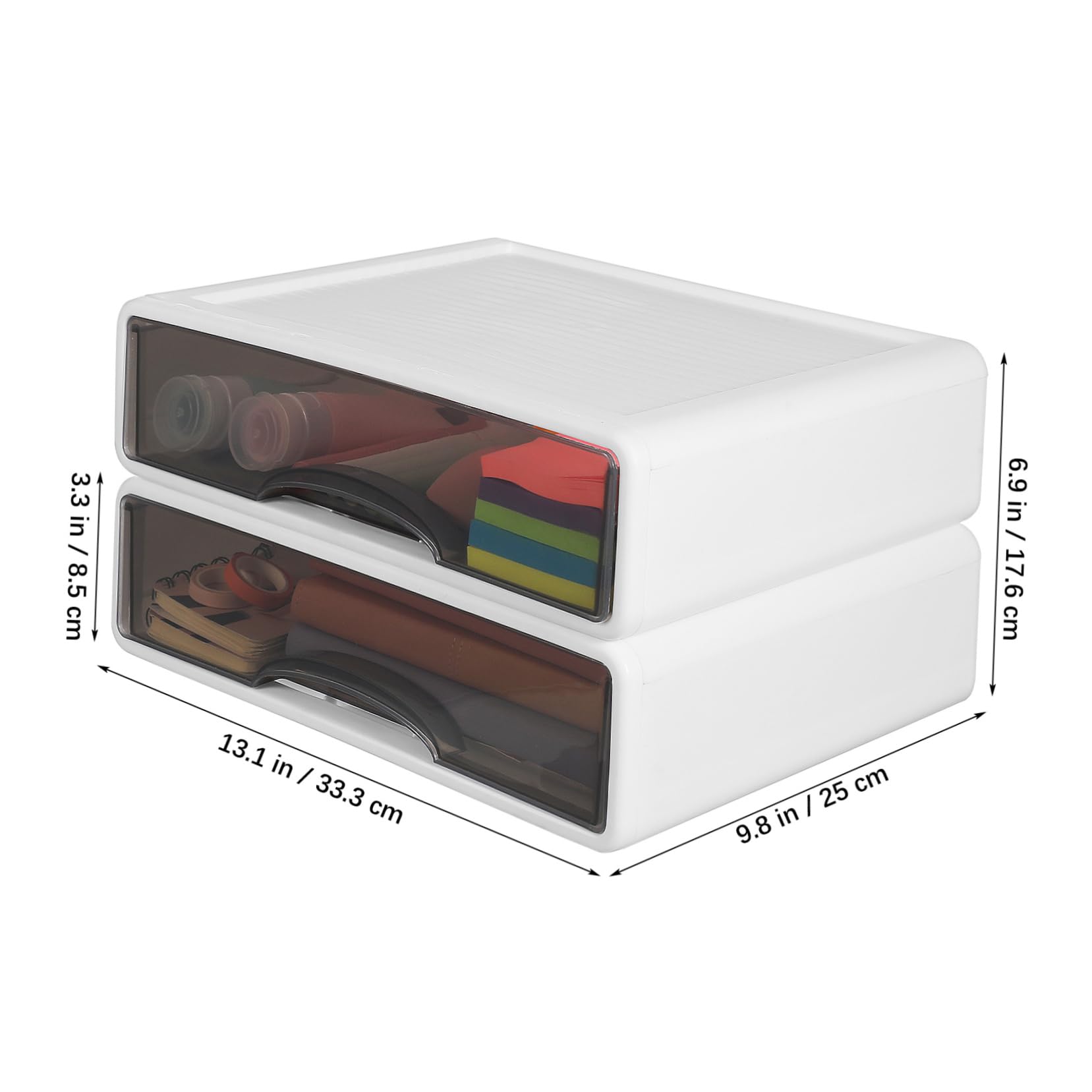 Lurrose 2pièces Boîtes de Rangement de Bureau à Organisateur de Papeterie Porte-documents Design Épuré pour Maison et Bureau