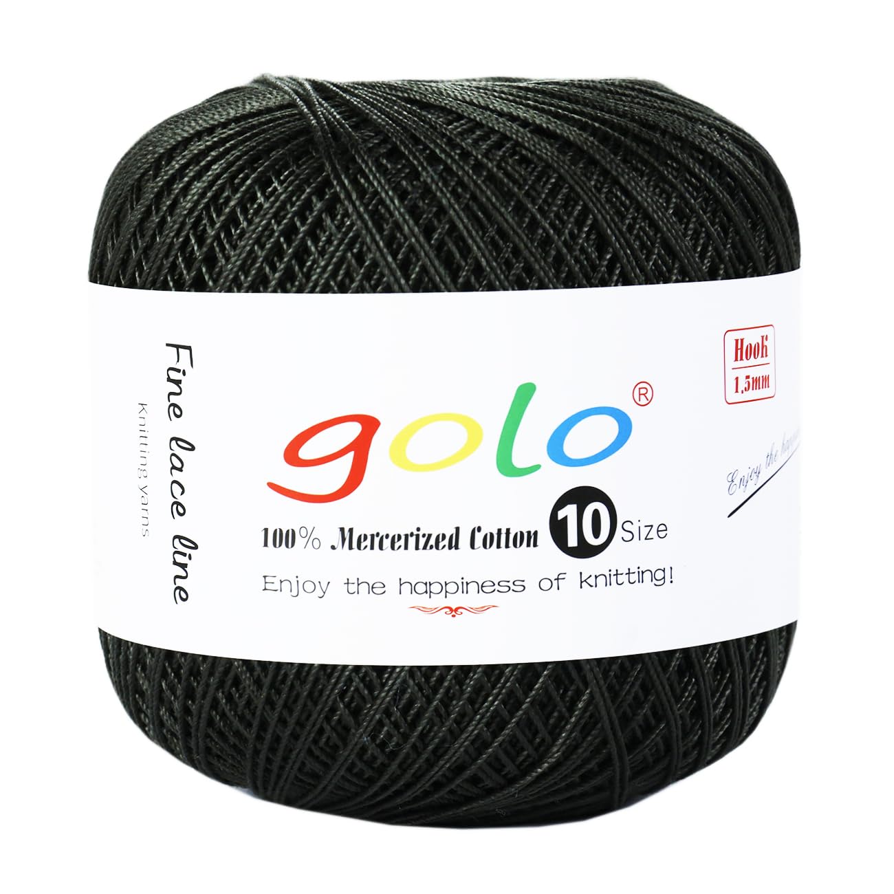 golo Crochet Thread Size10 Yarn for Hand Knitting Crochet Yarn Black Green 233 — image 1