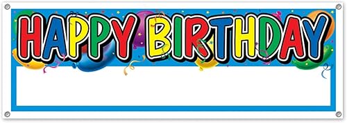 Beistle Banner personalizable para feliz cumpleaños 1 unidad
