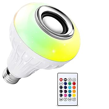 Wireless Bluetooth Sensor 12W Music Multicolor LED Bulb with Remote Controller