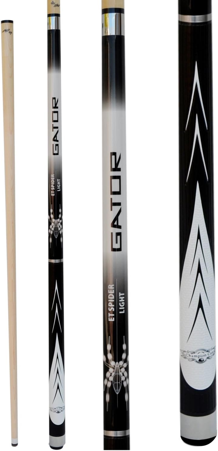 Champion White Spider Billiards Maple Pool Cue Stick 21 oz, Champion or Cuetec Billiard Glove