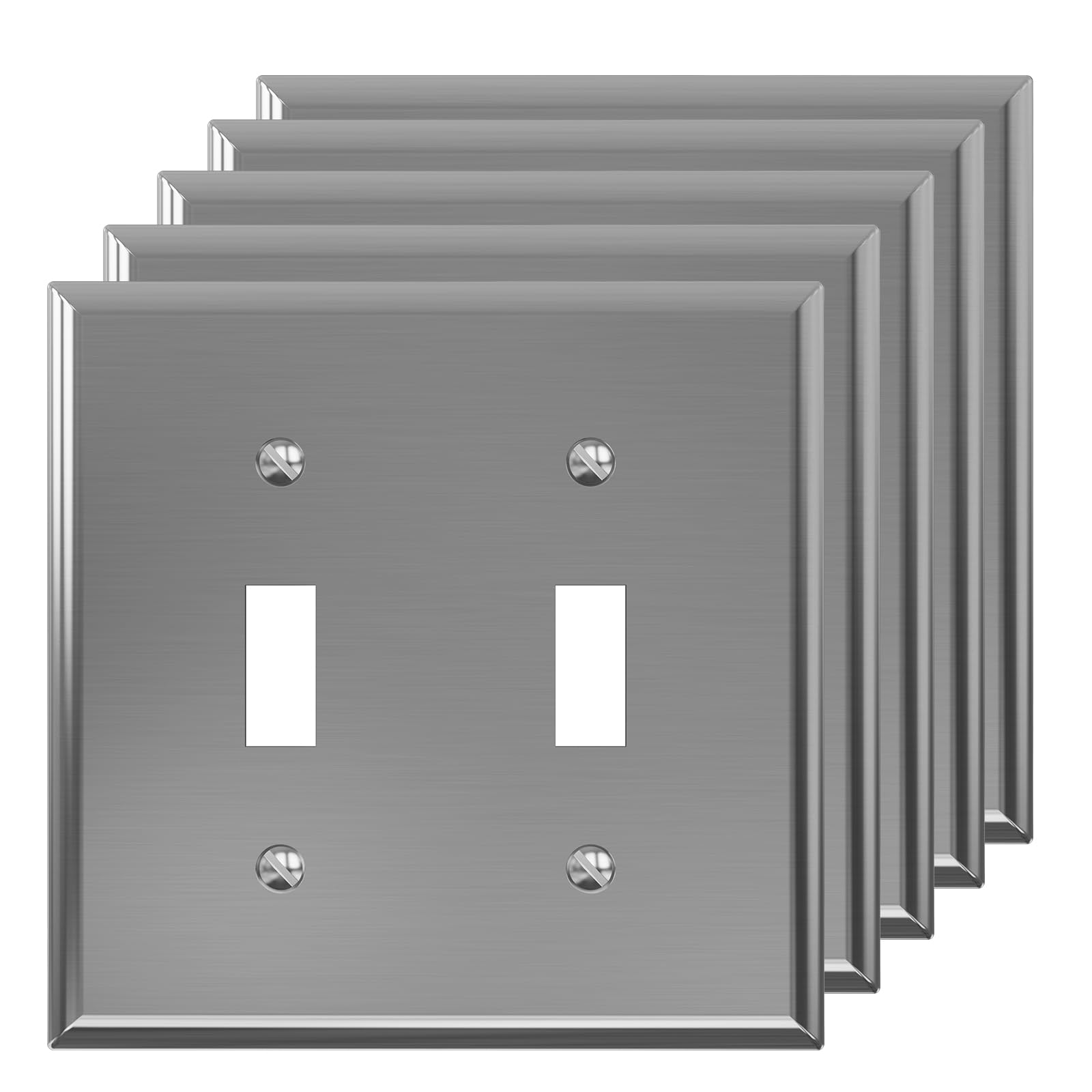 Plaque murale acier inoxydable ELEGRP lot de 5 pour remplacer les caches jaunis et fragiles
