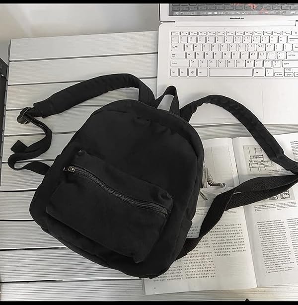 XPONNI Small Backpack Purse for Teen Girls Grunge Accessories Purse Backpack for Women Mini Backpack Purse (Black) by XPONNI - Used condition - Image 2