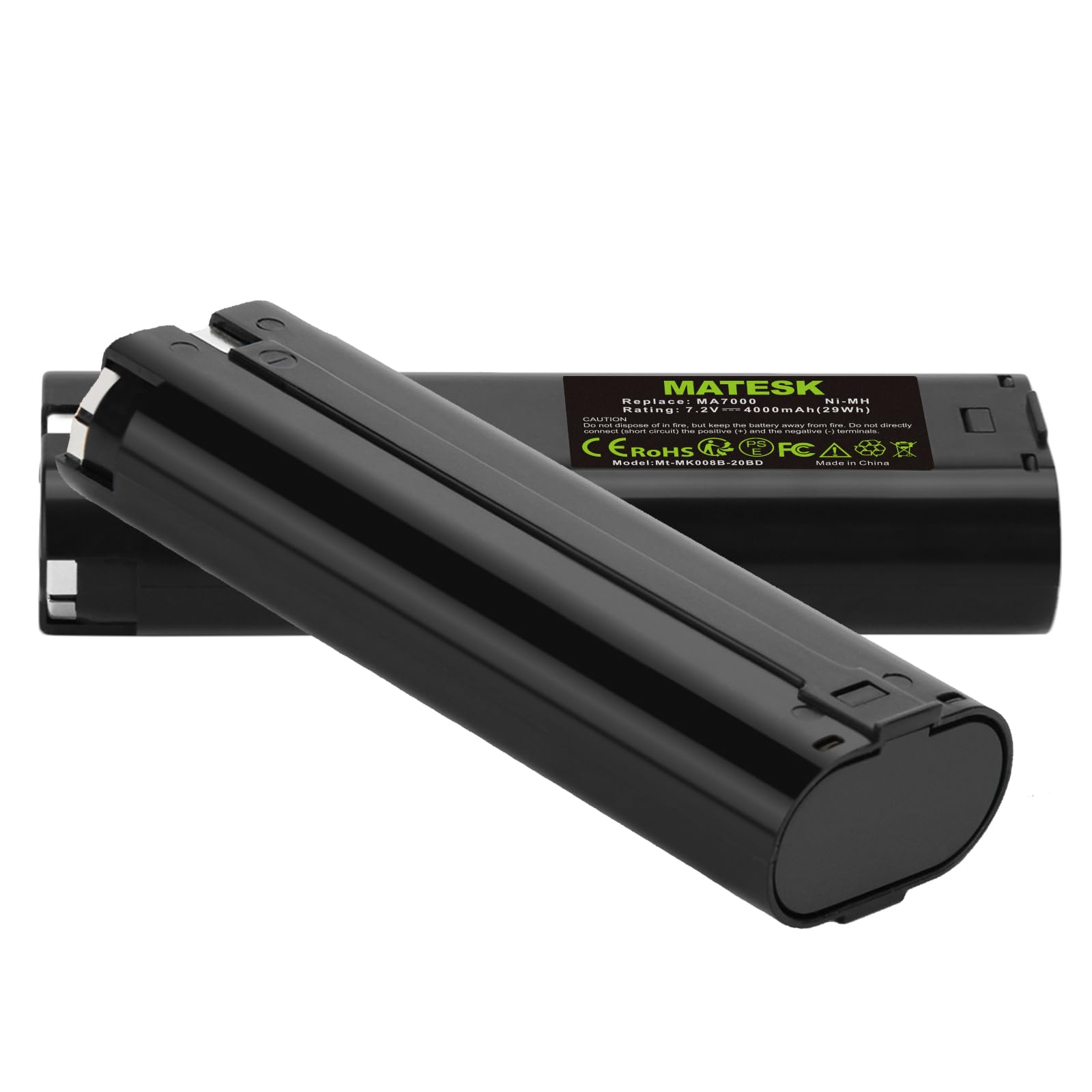 7.2V 4000mAh NI-MH Batterie pour Makita 7000 7033 7002 6012D 6018D 6019D 6019DW 6912D DA301D 3700D 4071D 6018D 6075D 6172D DA301DW DA302DWB 6172DW (2 pièces)