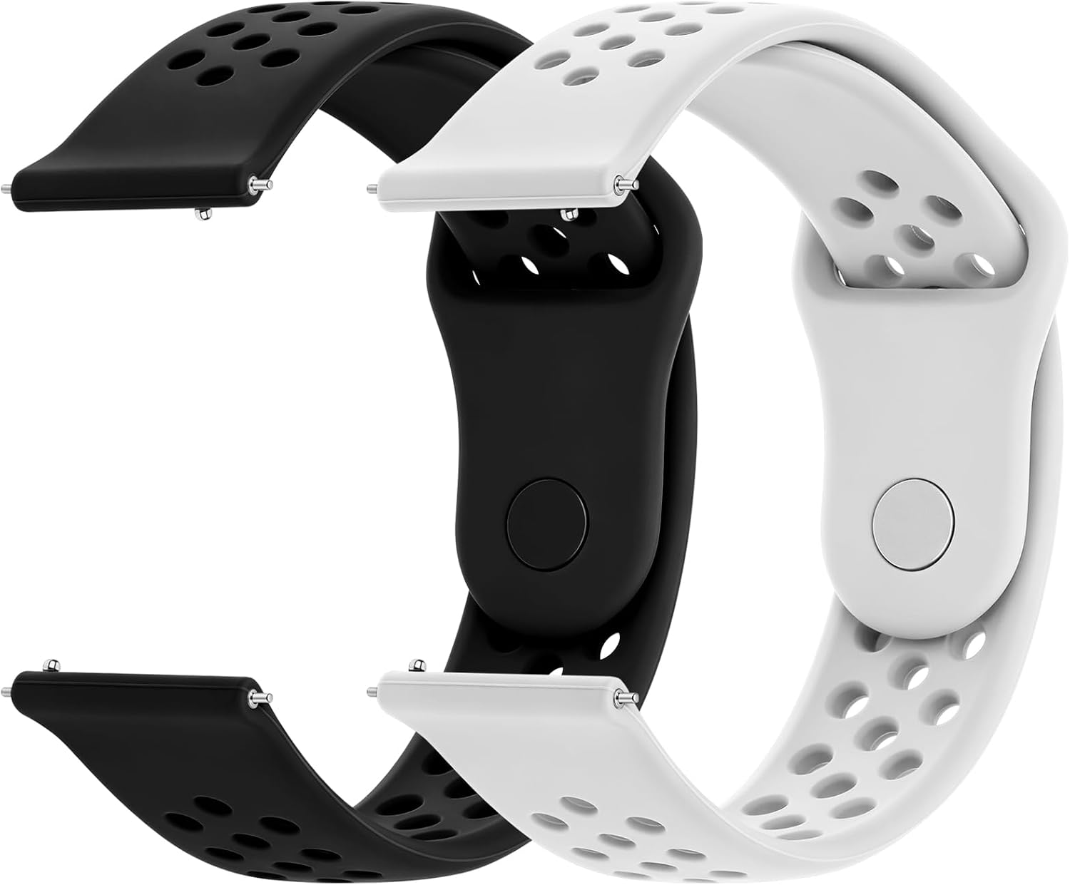 Tiptops 2 Pack Soft Silicone Watch Band Compatible with Amazfit Bip 6/Bip 5/Active Max/Bip Max/Balance 2/Balance,22MM Quick Release Replacement Sports Strap for Amazfit GTR 4/3/Cheetah 2 Ultra Women Men image 2