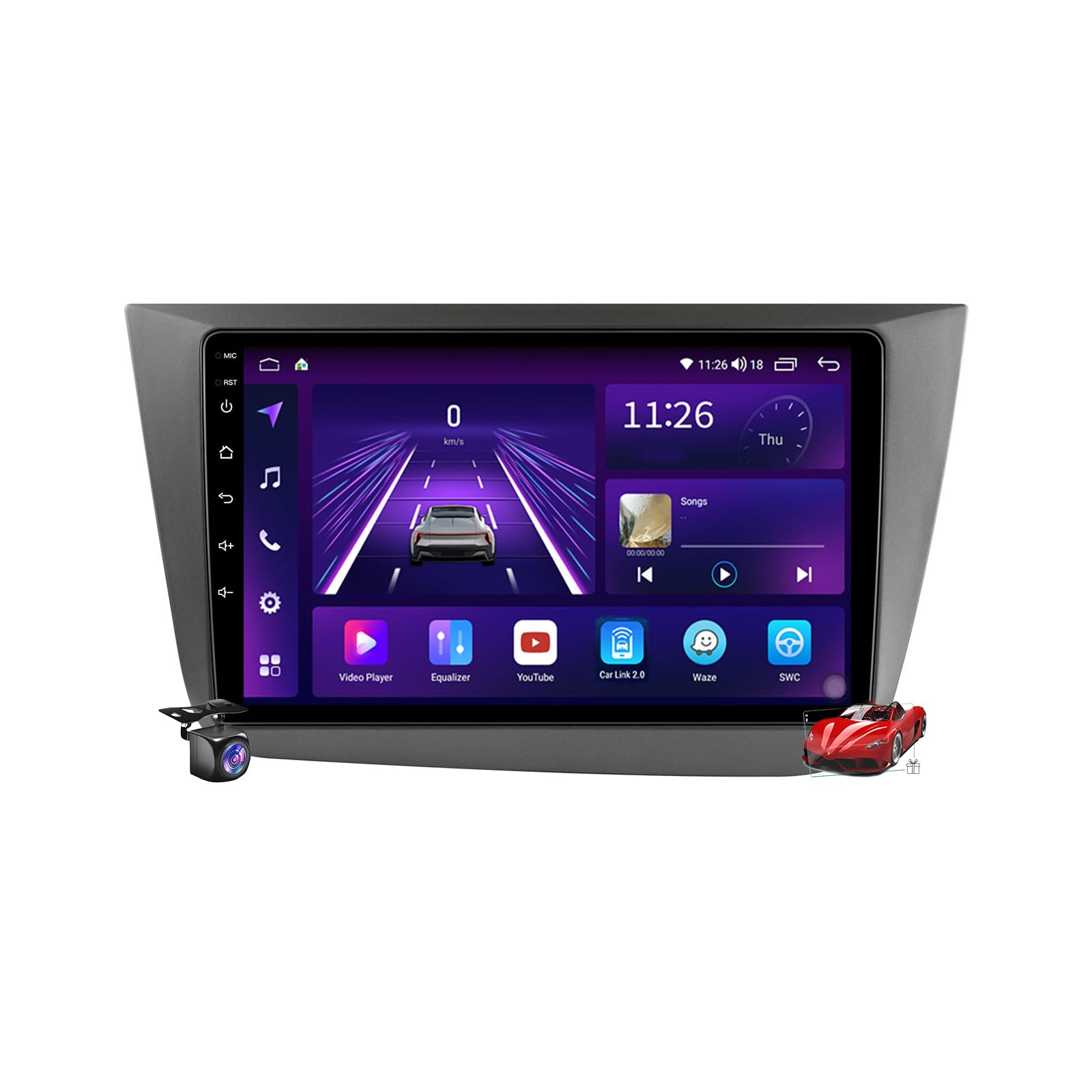 M200s,Android 15 Radio 2 Din Stereo z 4G WiFi Carplay Android Auto dla Seat Altea/Toledo 2004-2015 Upgrade Touch Screen GPS Navi 9'' MP5 Multimedia Odtwarzacz wideo FM BT Odbiornik