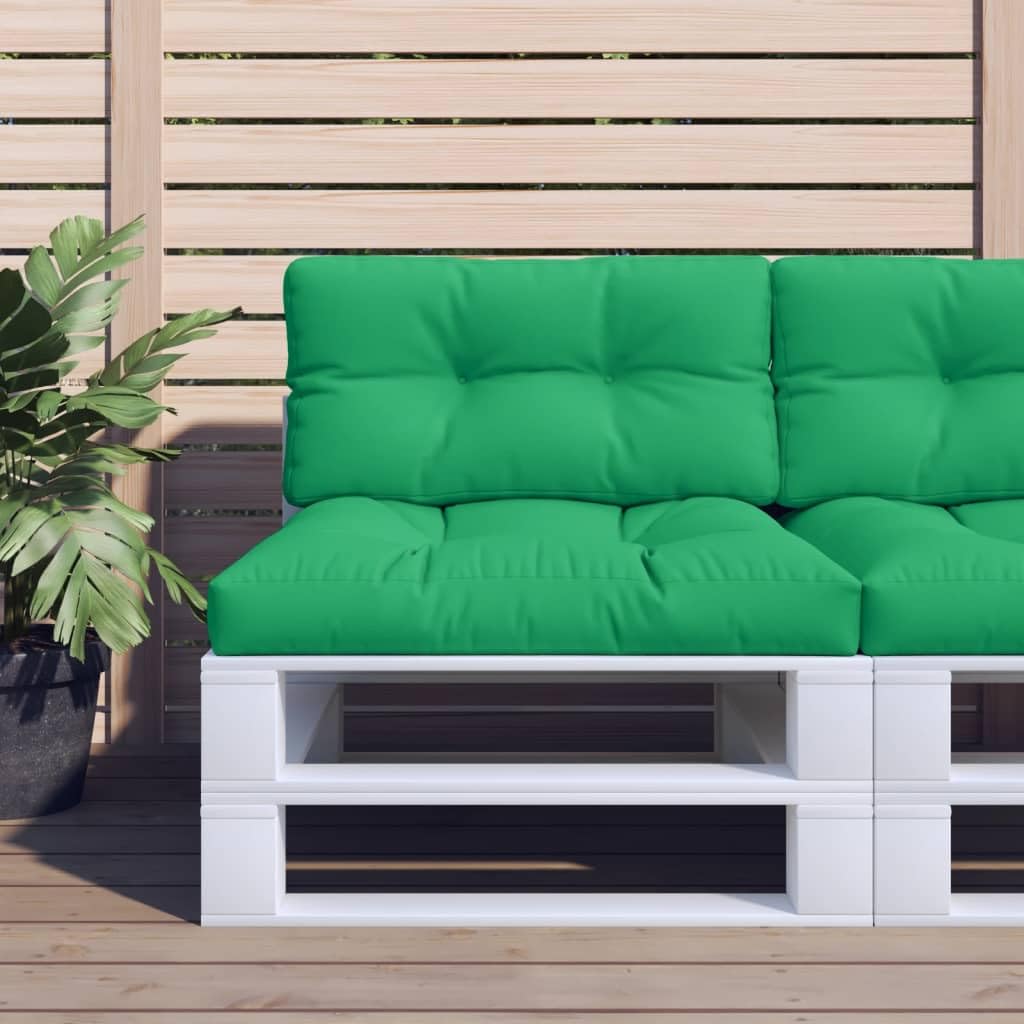 Palettenkissen Grün 80x40x12 cm Stoff Polyester mit Hohlfaserfüllung, wasserabweisend, rutschfest Sitzpolster für Gartenstuhl, Balkon, Terrasse, Indoor und Outdoor Nutzung