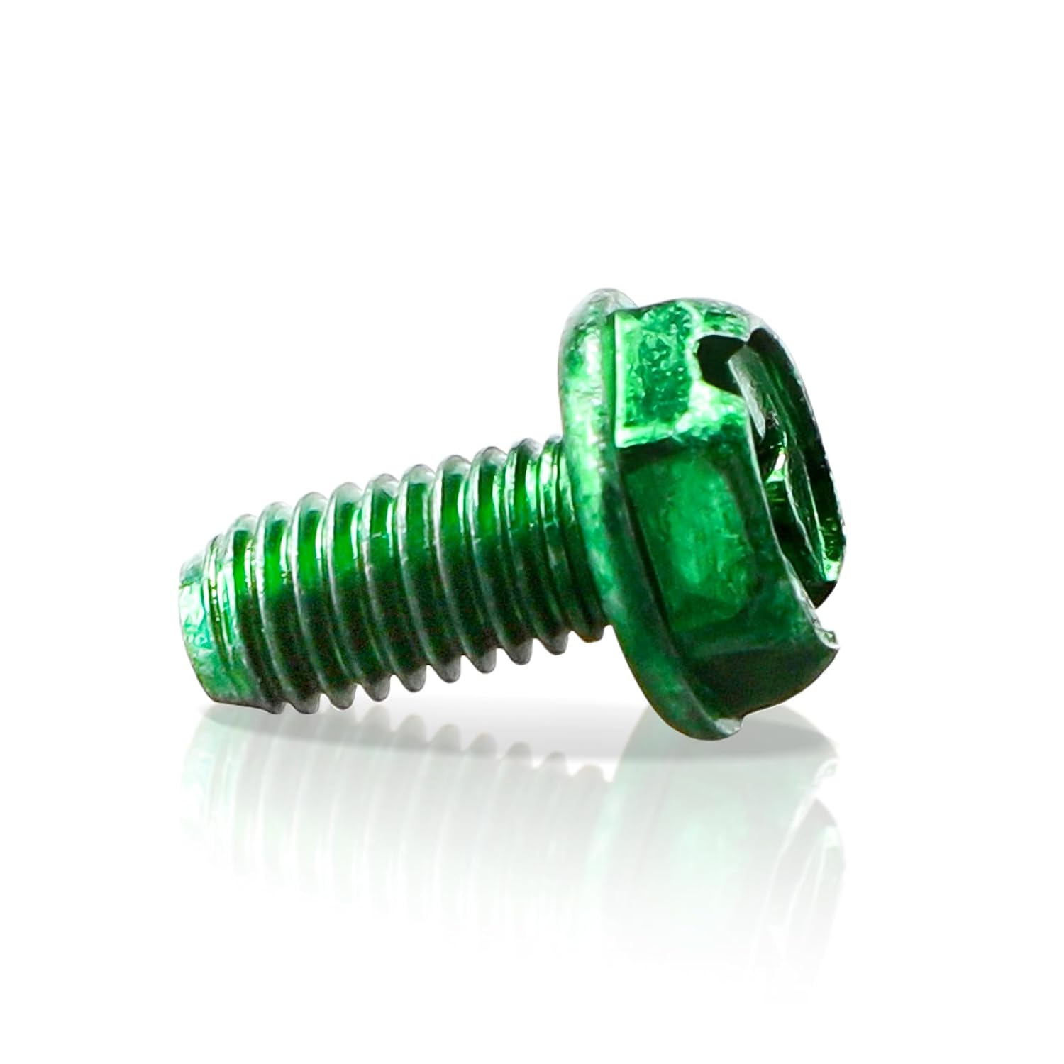 SIHAI 500 Packs Green Grounding Screws - Hex Slotted Phillips Head, Self-Tapping, Electrician Grade 10-32 Ground Screws - 3/8" Length for Electrical Outlet Box (500 pcs)