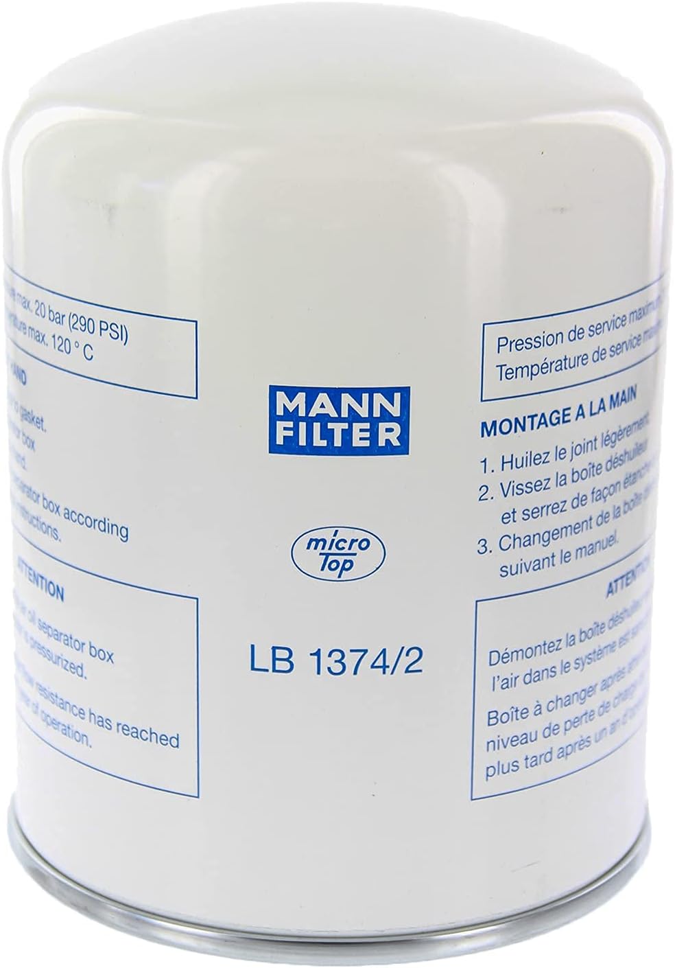 Aftermarket Air/Oil Separator | Compatible with MANN Filter LB 1374/2 | Replacement Part | Spin-On Type | for Compressed Air Equipment & Systems