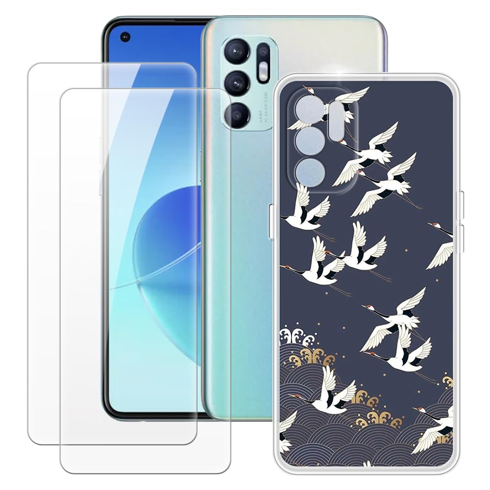 Coque De Téléphone En TPU Compatible Avec Oppo Reno 6 5G, Coque Souple Fine Antichoc Avec Design Anti-rayures Et Découpes Précises Pour Une Protection Complète (noir