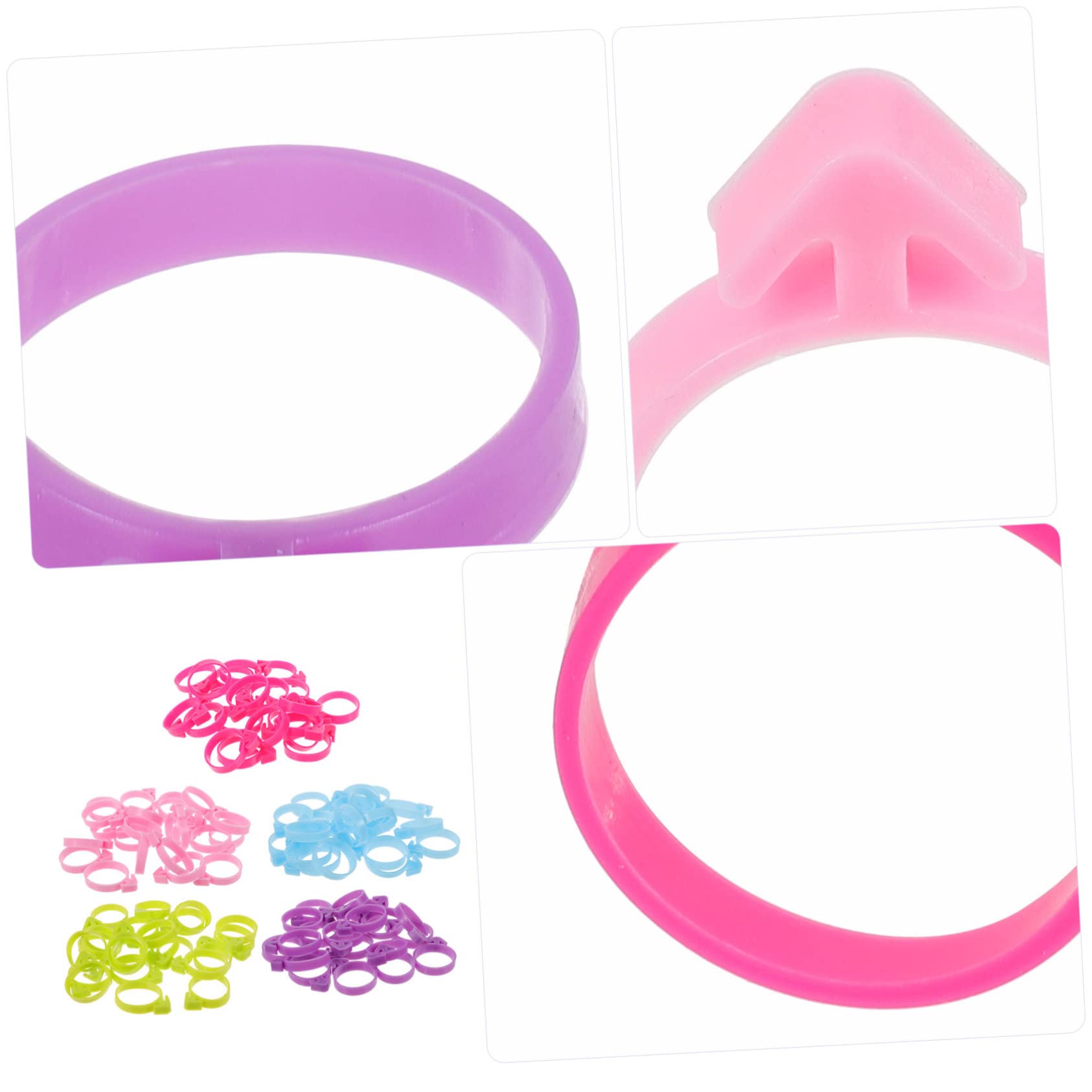 Alipis 4 Sätze Befestigungsring Für Spritzbeutel Tortendekoration Zubehör Backzubehör Fix Party Und Zuckerguss-Beutel-Krawatten Wiederverwendbare Spritzbeutel-Clips Plastik 100 Stück * 4