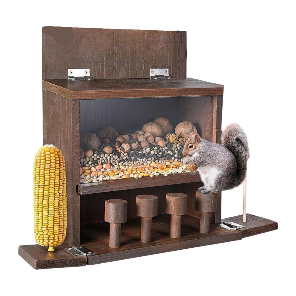Mangiatoia per Scoiattoli in Legno Regalo Mangiatoia per Scoiattoli in Legno per Patio Fuori Inverno