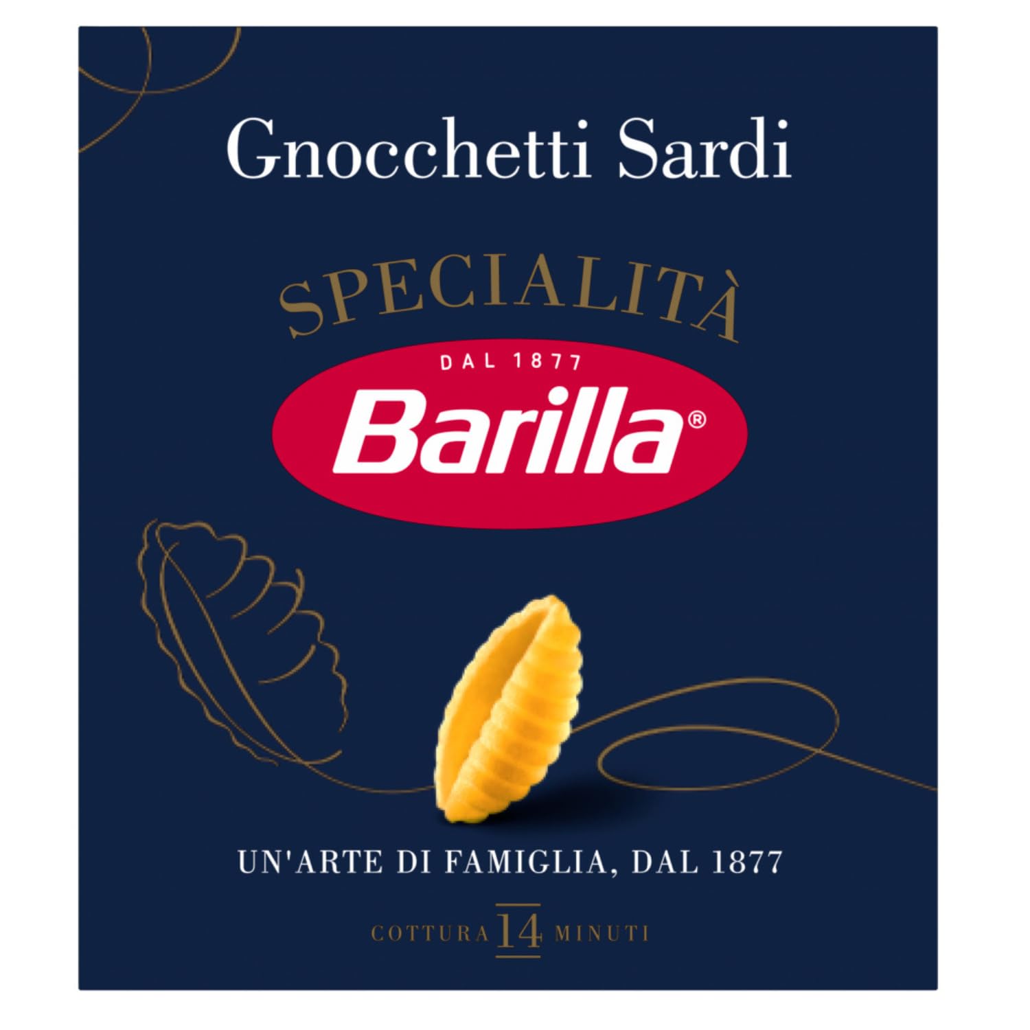 Italian Gourmet Gnocchetti Sardi Specialità Pasta Hartweizen 24 x 500g | Formato piccolo a conchiglia, trafilatura tradizionale; kocht bissfest in, Gesamtnettogewicht 12 kg + Kostenlos Polpa 400g
