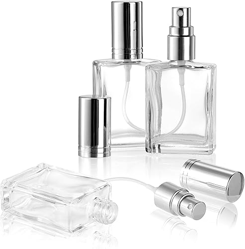 Miniatura 3 de Foraineam Paquete de 18 botellas de atomizador de niebla fina de vidrio transparente, mini botella de perfume recargable de 0.5 onzas líquidas