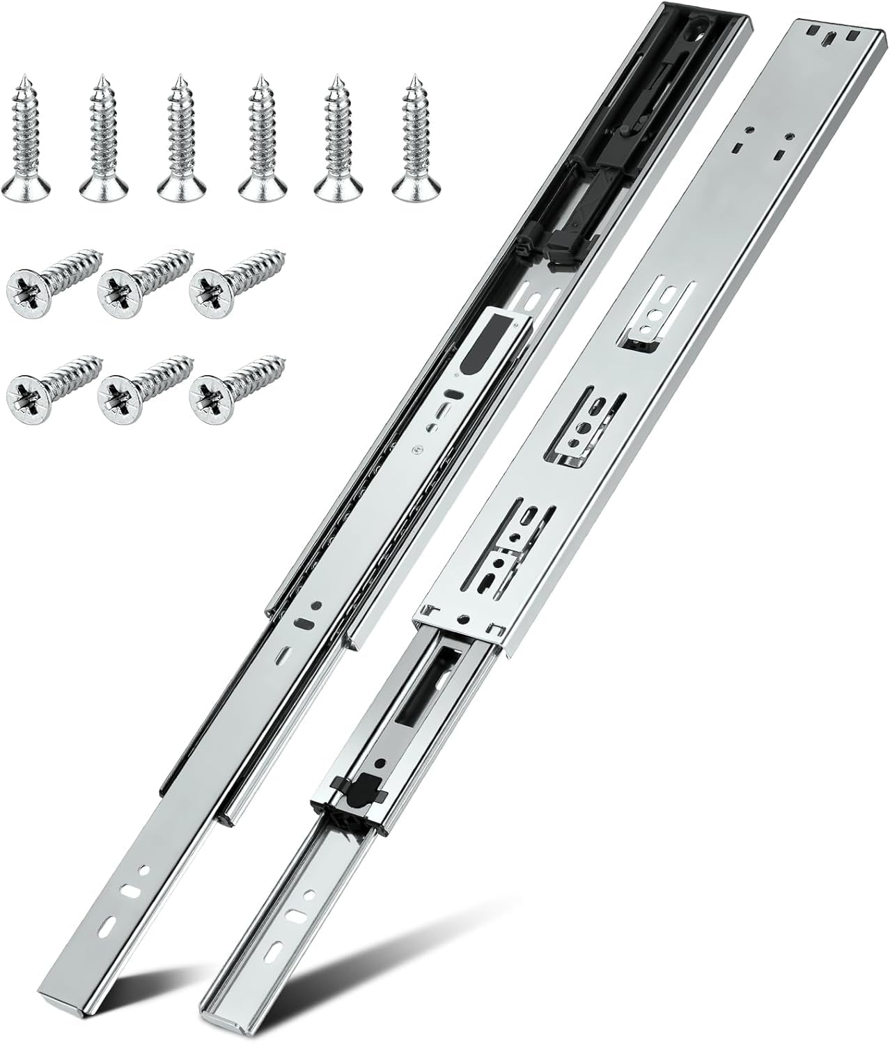 10pair 22 Inch Heavy Duty Soft Close Drawer Slides?Metal Heavy Duty Ball Bearing and Full Extension Cabinet Drawer Slides - 200 LB Capacity, Made of Cold-Rolled Steel