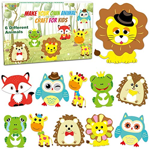 18 Foam Animals Stickers for Kids Easter Animal Craft Kit DIY Create Your Own Animal for Birthday Party Supplies
