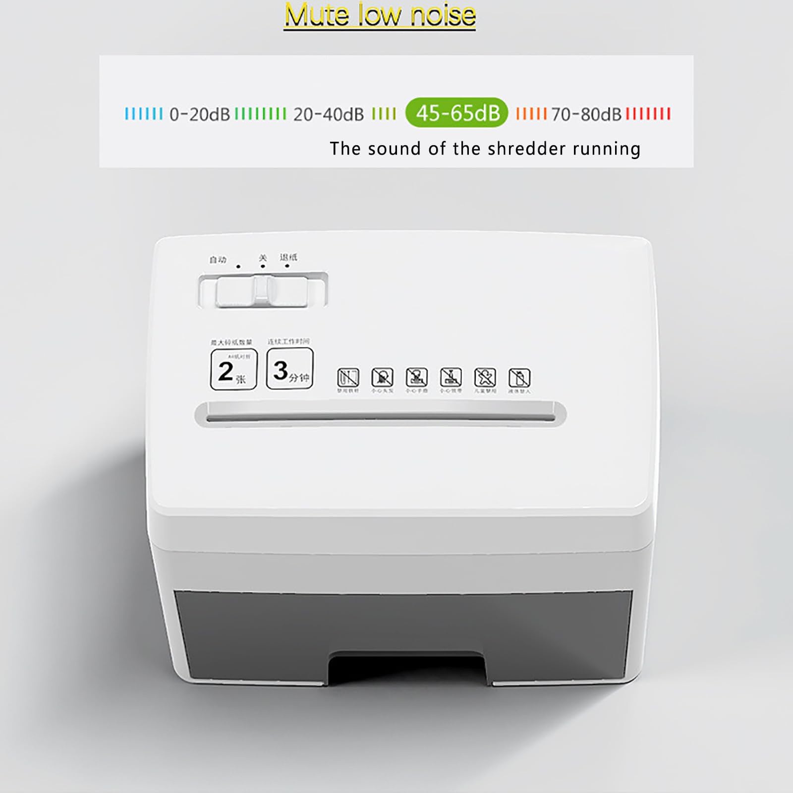Mini Niszczarka Mikrocięcie Do Domowego Biura Biała Konstrukcja | Elektryczna Niszczarka Z Cięciem Krzyżowym, Cicha Praca Dla Prywatnych Dokumentów(white)
