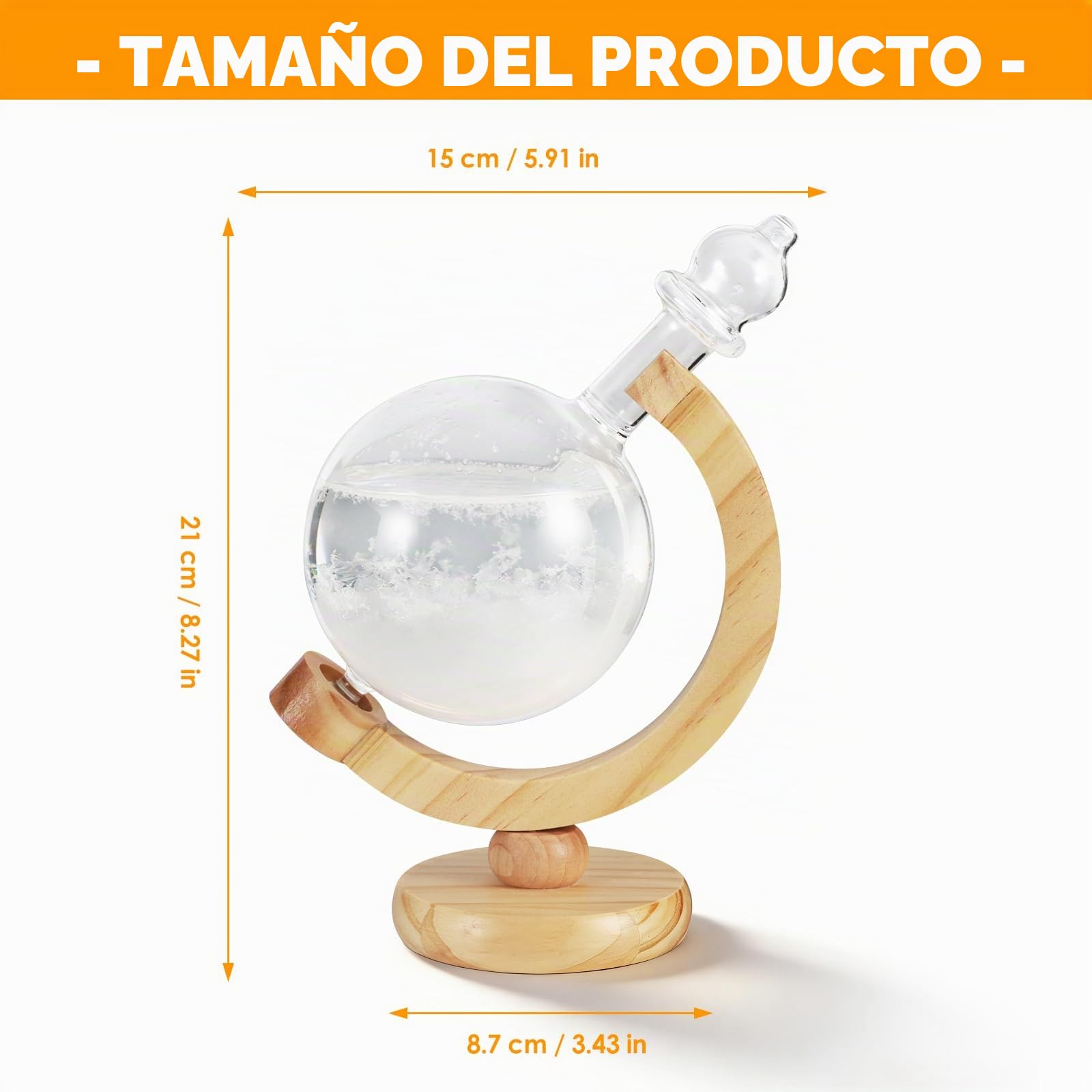 Pronóstico del tiempo de vidrio tormenta, estación meteorológica en forma de globo, bola de cristal decorativa para oficina, hogar