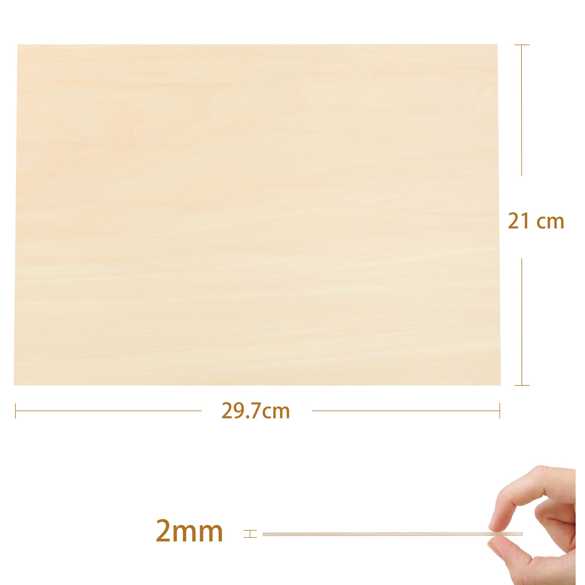Tocome 2mm A4 Linde Sperrholzplatte 297 x 210 x 2mm Sperrholz Laserfähig 2mm Laser Holz Lindensperrholz (30 Stück)