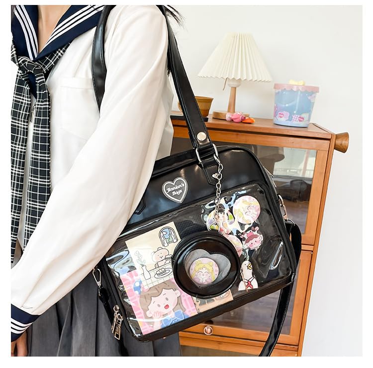 Handbag Shoulder Bag for Women, Designer Style Ita Women's Bags Crossbody Bag Grunge Itabag Grunge Y2K Trendy (Black)4