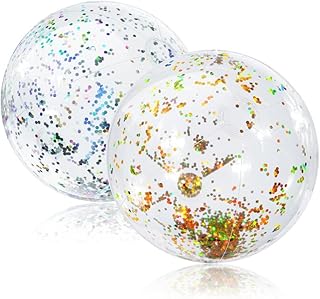 flintronic Aufblasbare Glitter Wasserbälle, Strandball, Beachball, Schwimmbad Party Ball für Sommeraktivitäten im Freien, ...