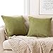 Deconovo Lot de 2 Housse de Coussin 60x60cm en Velours Vert Moutarde Housse De Coussin Decoratif pour Salon