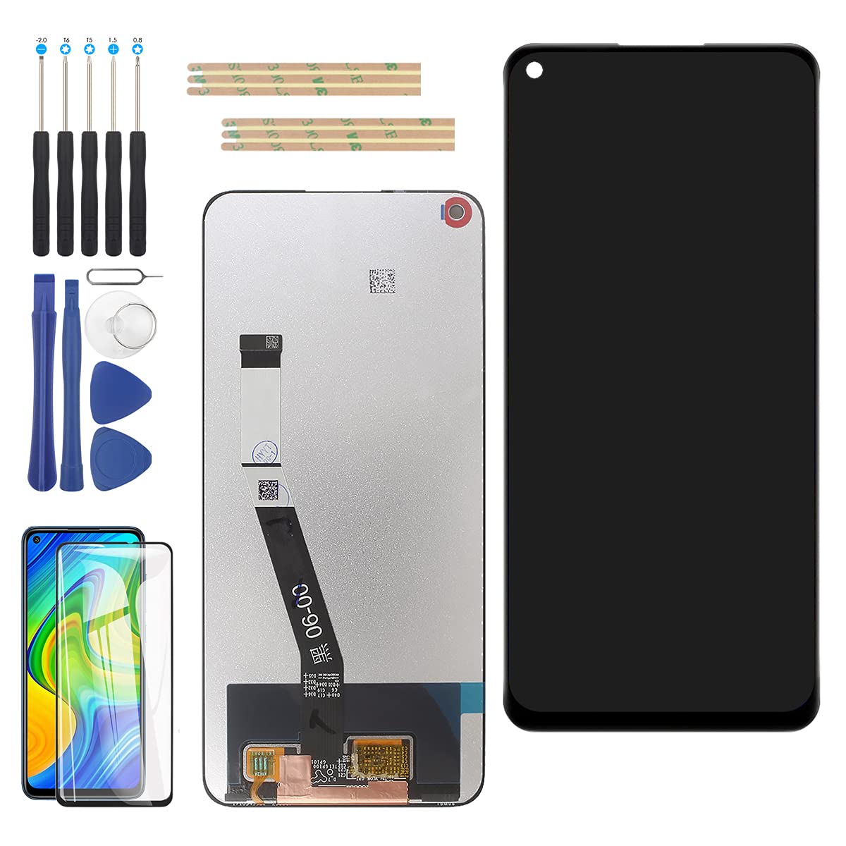 YHX-ME LCD Display 6.53" for XiaoMi Redmi Note 9/Redmi 10X 4G 2020 Screen Replacement Display Screen Kit Touch Screen Display Digitizer Assembly with Tools + 1 Screen Protector film -Black