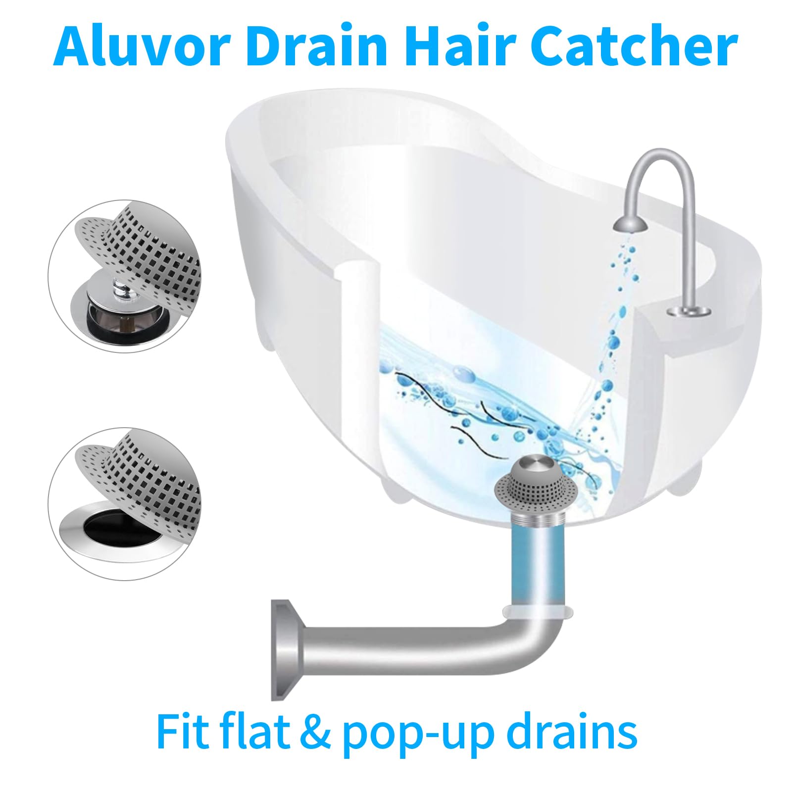 Aluvor Shower Drain Hair Catcher - Clog-Free Drains -3